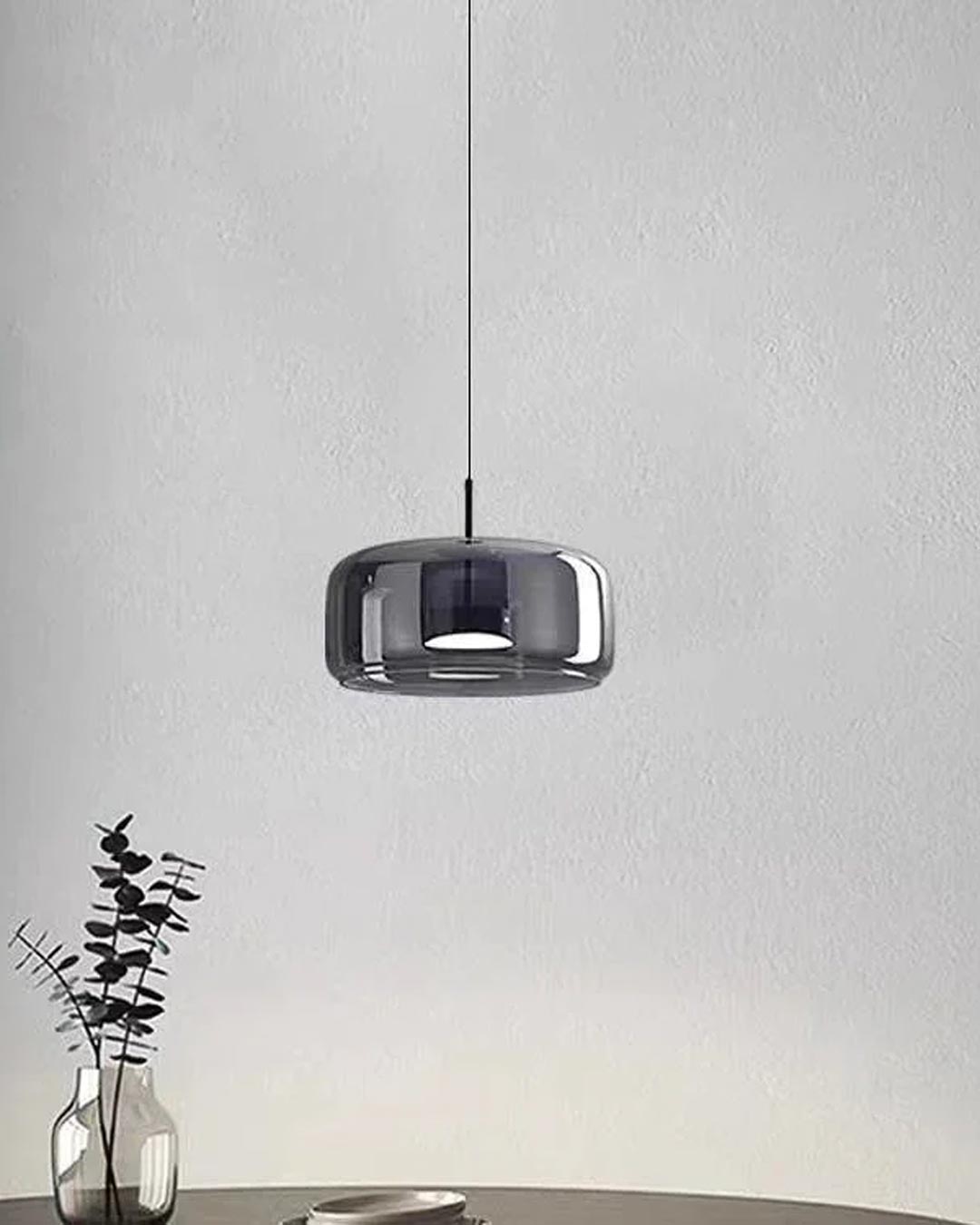 Smoke Glass Vintage-Industrial Ceiling Pendant Light