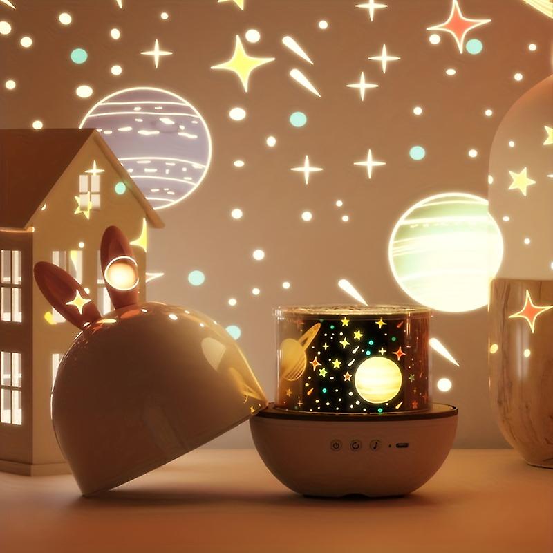 Bunny Ear Star Projector Night Light with Music