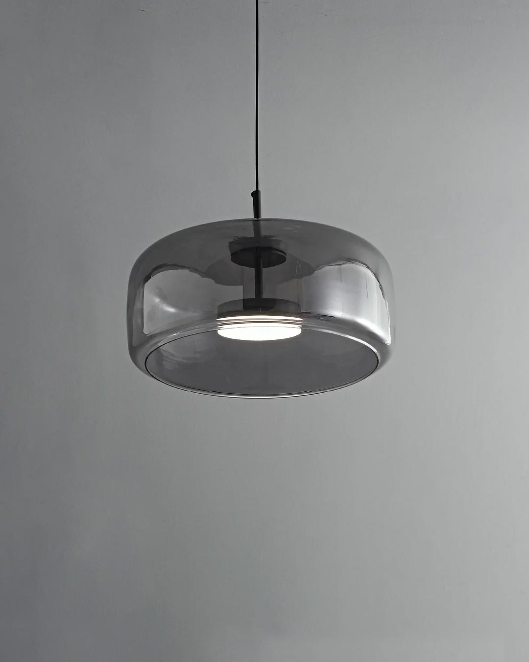 Smoke Glass Vintage-Industrial Ceiling Pendant Light