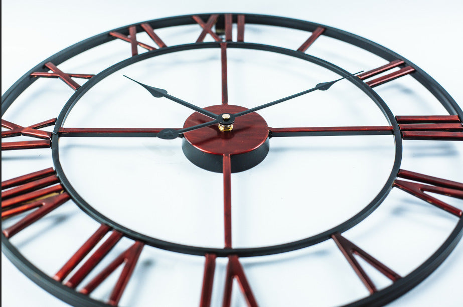 Large Vintage Metal Retro Wall Clock