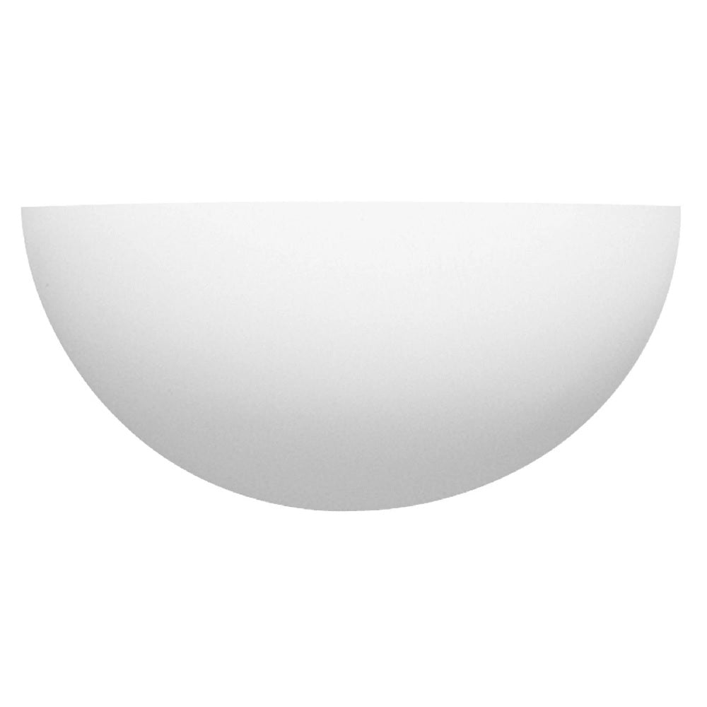 Paintable White Plaster Half-Moon Wall Light 12 Inch