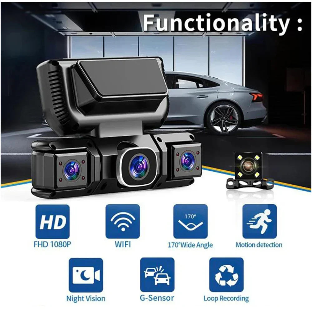 360-Degree 4-Camera Dashcam System with Wifi