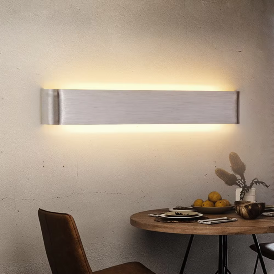 Nordic LED Wall Light in Brushed Aluminum - Modern Indoor Fixture
