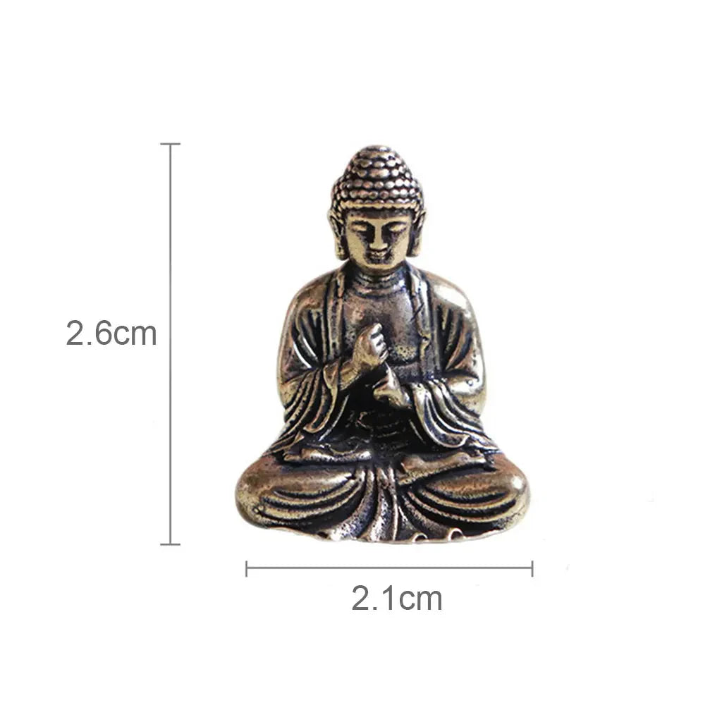 Miniature Brass Buddha Statues - 10 Piece Set for Travel and Home Decor
