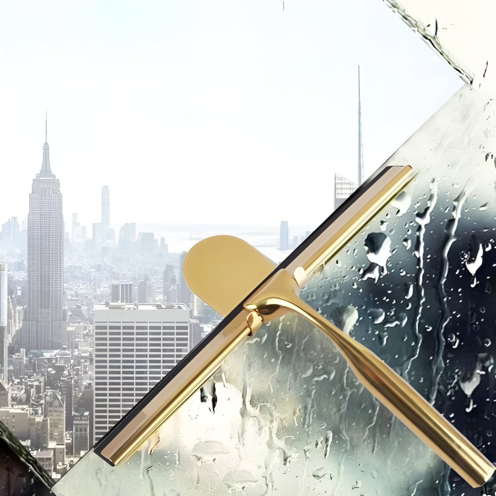 Gold Stainless Steel Squeegee with Ergonomic Handle