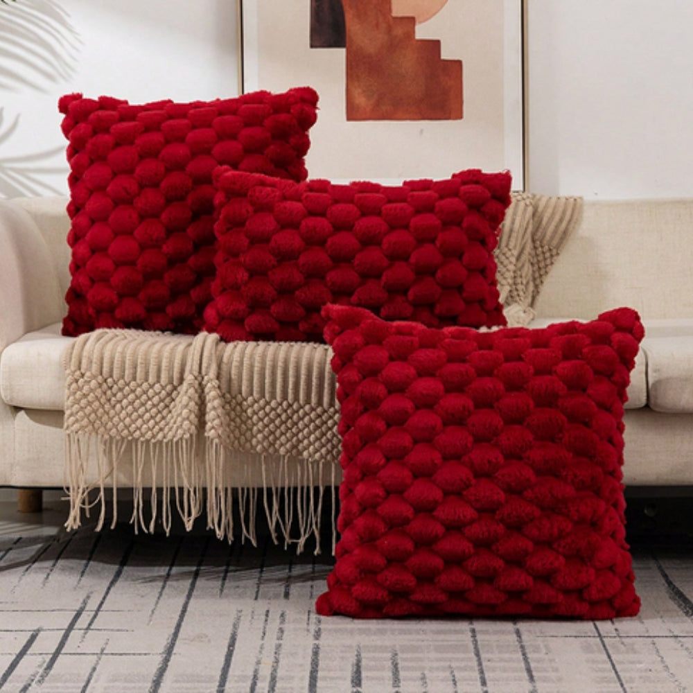 3D Plush Marshmallow Cushion Cover in Cream White
