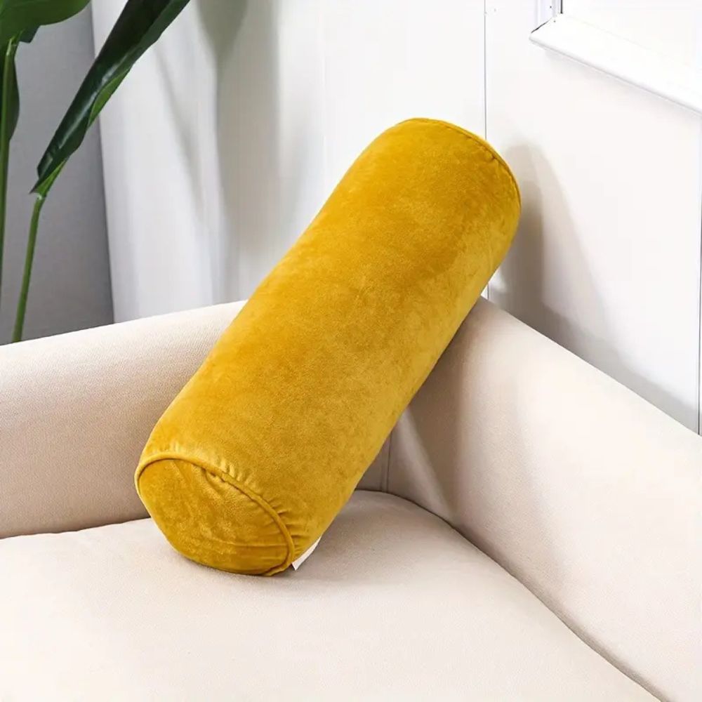 Plush Velvet Ergonomic Bolster Cushion