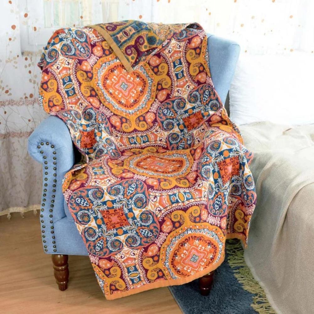 Boho Vintage Cotton Towel - Quick-Drying, Soft & Absorbent