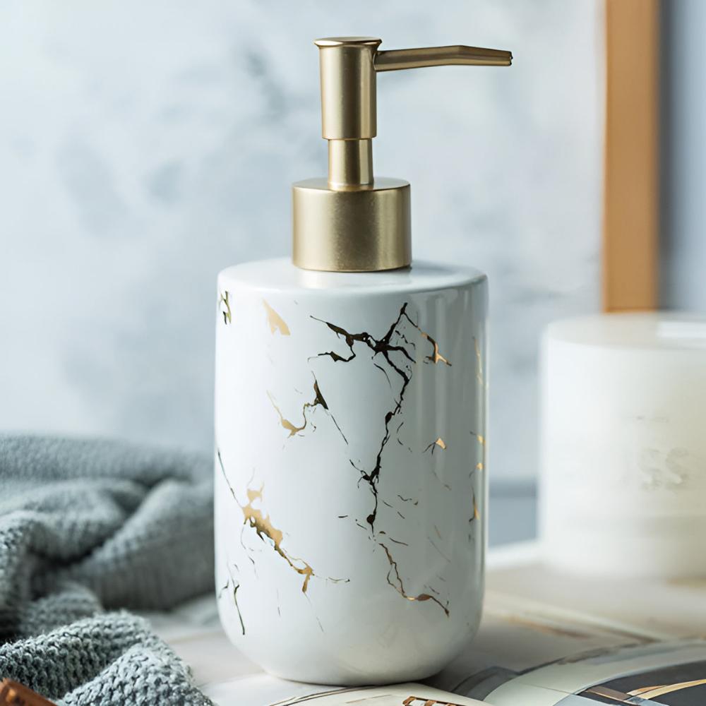 Ceramic Golden Marble Soap Dispenser