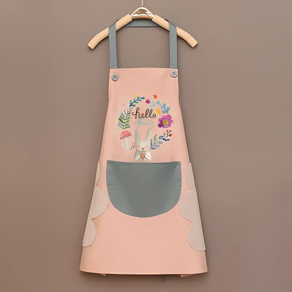 Hello Spring Waterproof Floral Kitchen Apron