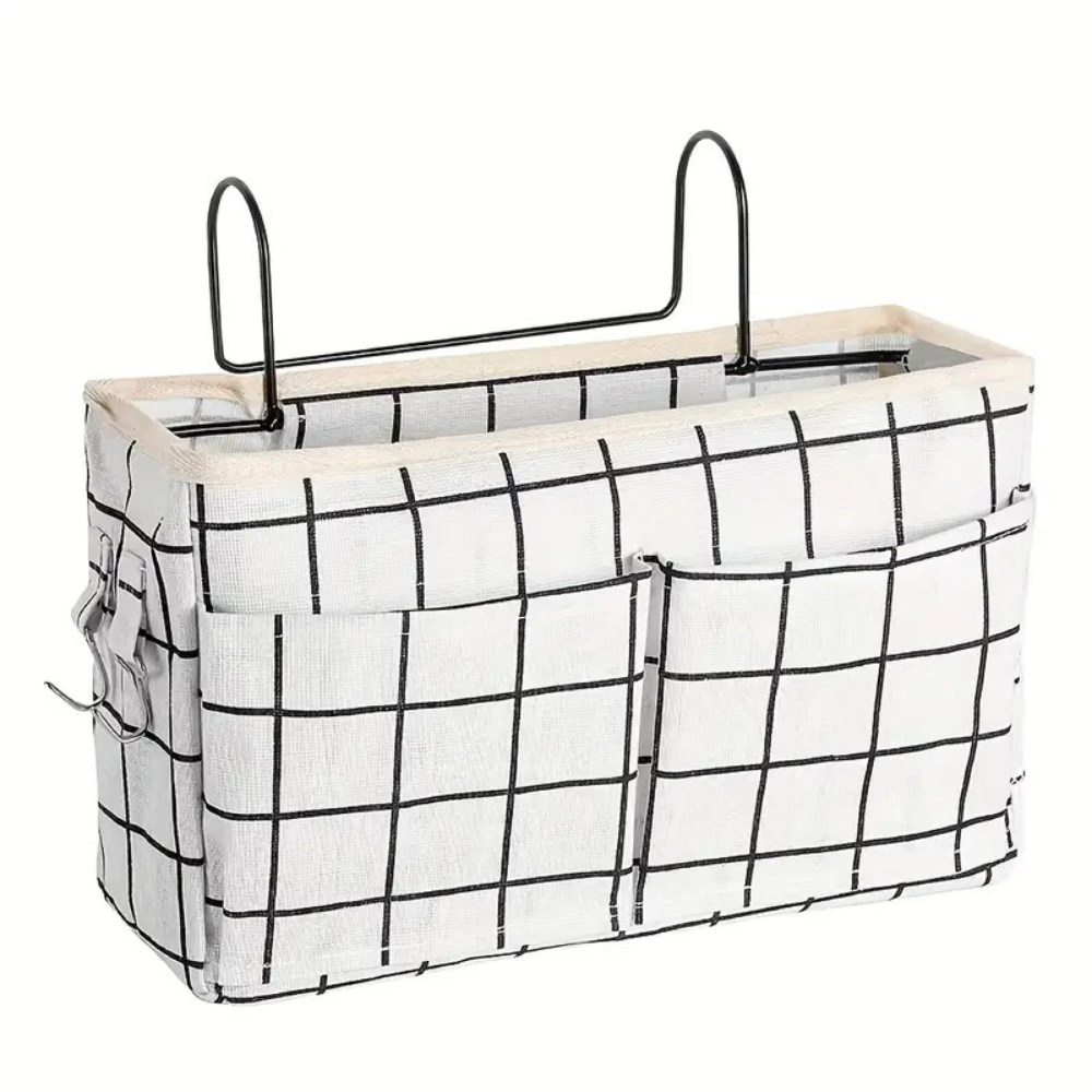 Multi-Pocket Hanging Organizer Bag with Side Hooks