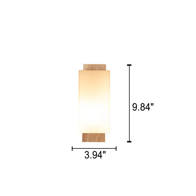 Modern Minimalist Solid Wood and Glass Wall Sconce Lamp
