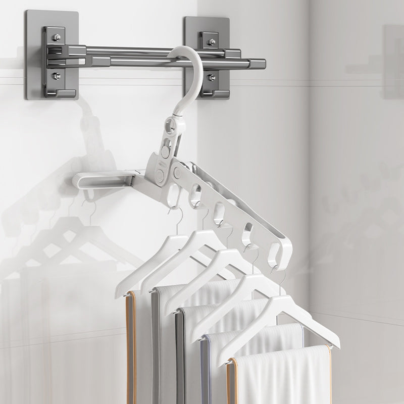 Portable Folding Clothes Hanger with Adjustable Hooks