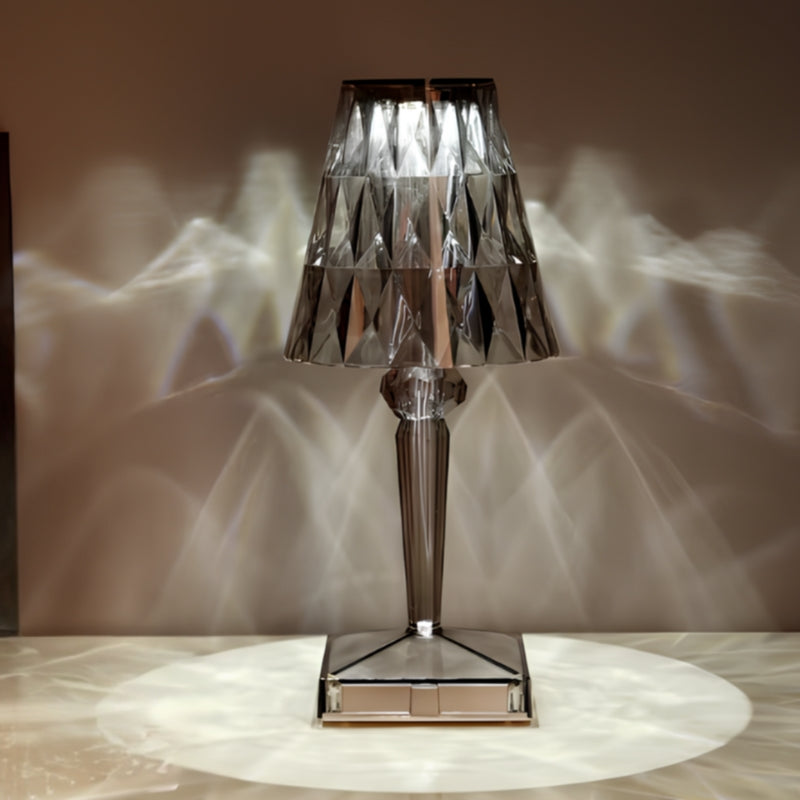 Crystal Touch Control Table Lamp - Rechargeable 3-Color Illumination