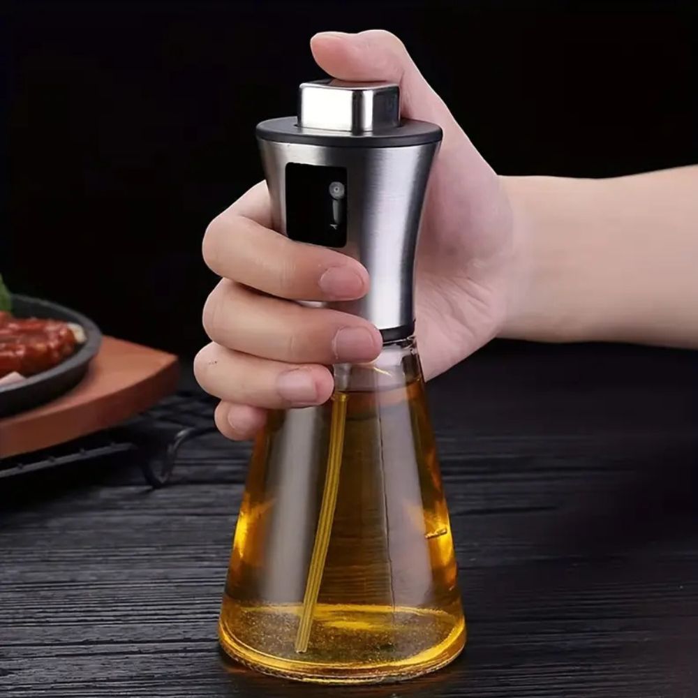 Stainless Steel Oil Spray Bottle with Fine Mist Nozzle