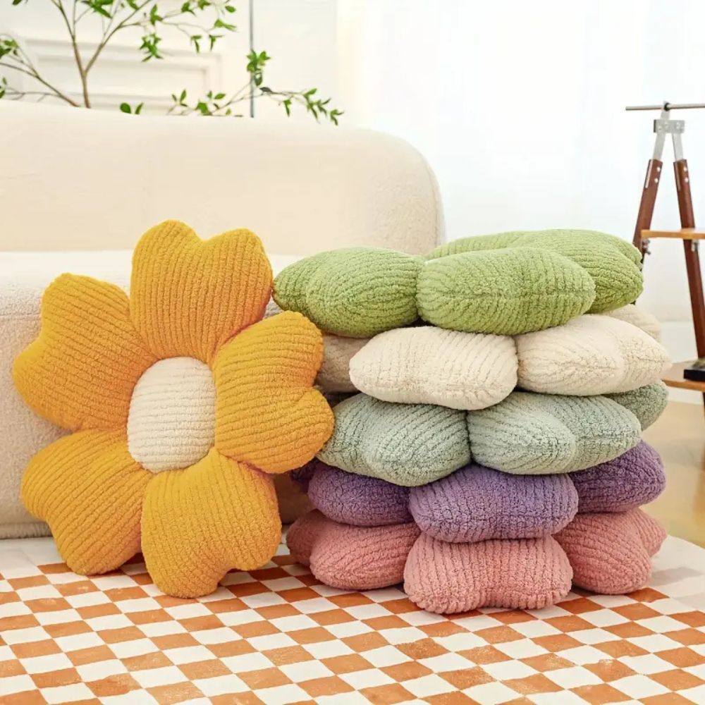 Flower Shaped Microfiber Cushion for Sofas and Chairs