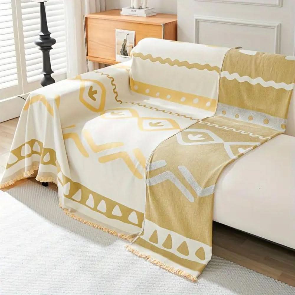 Reversible Bohemian Sofa Cover - Chenille Fabric
