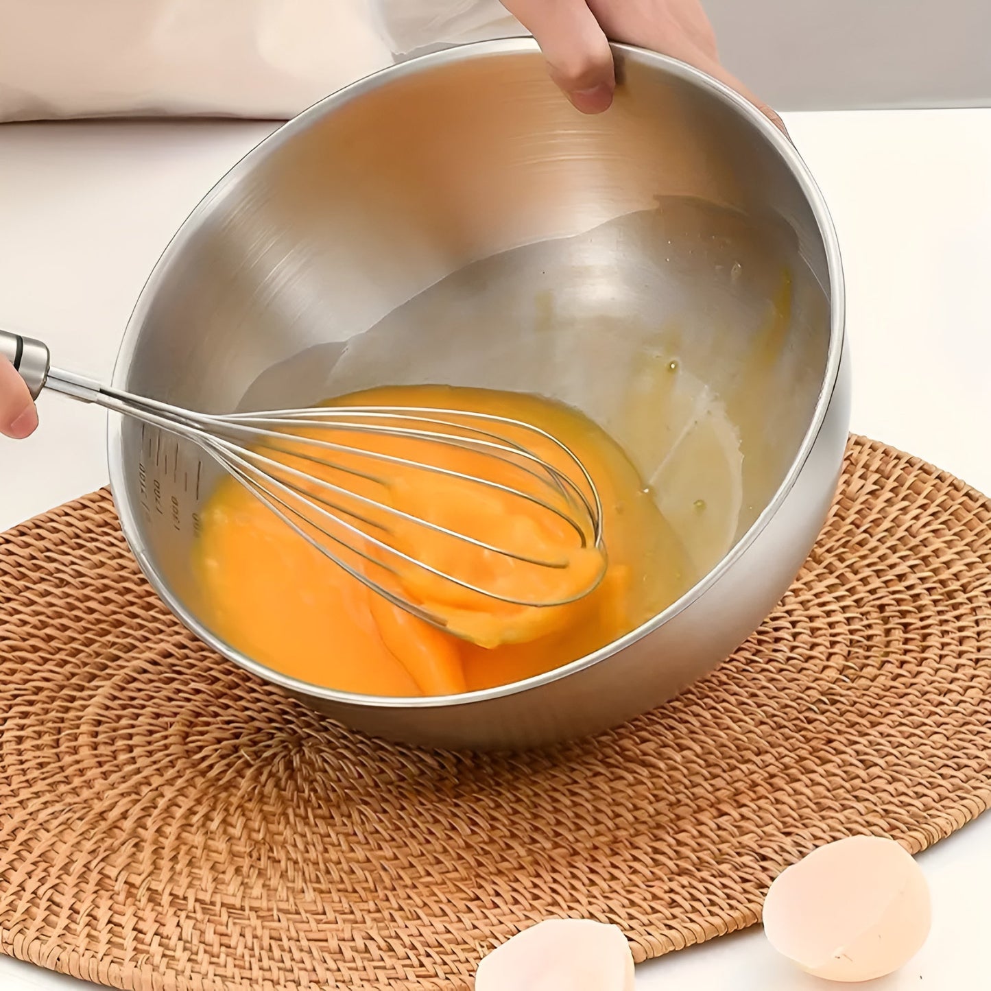 Stainless Steel Mixing Bowl Set with Measurement Marks - 3 Piece