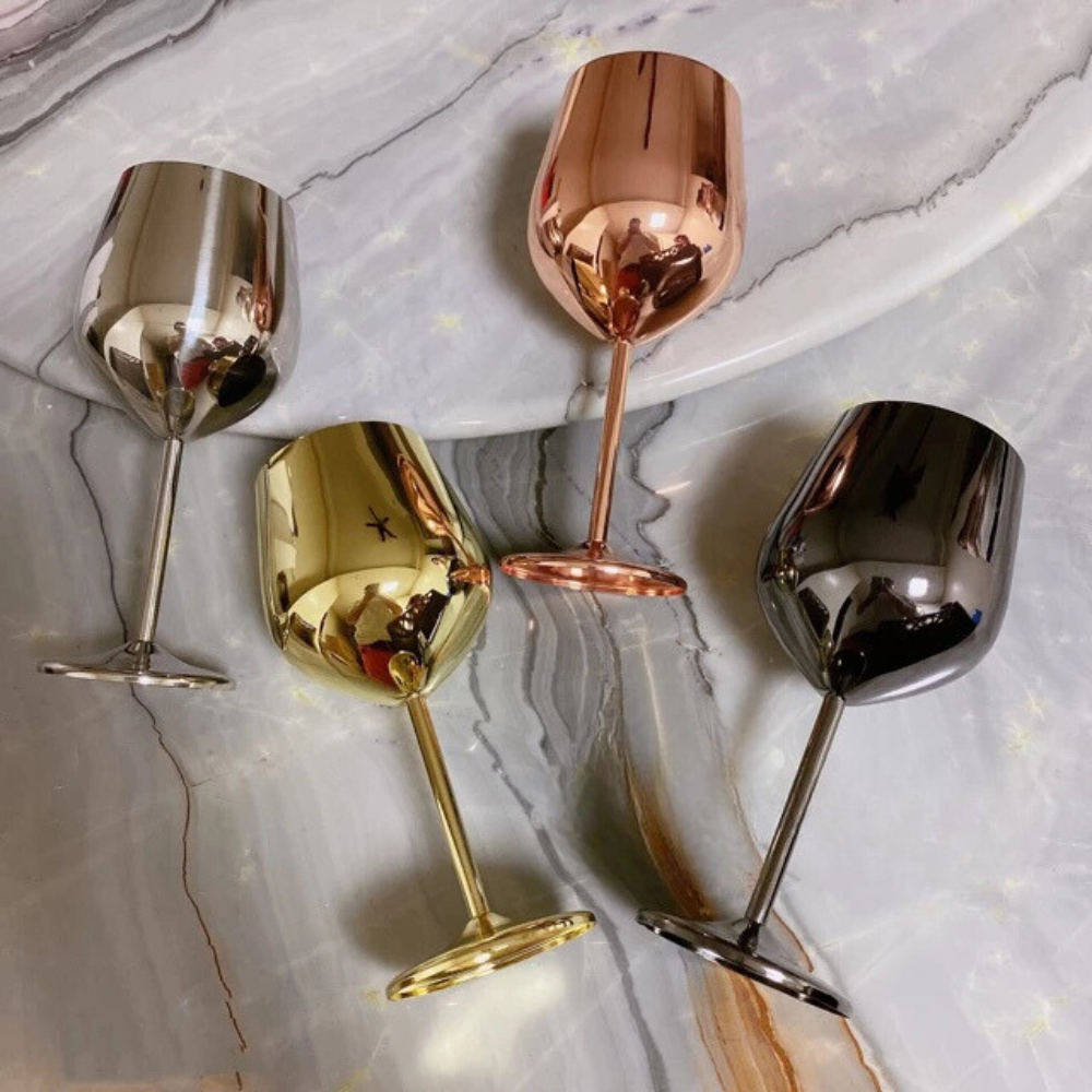 Stainless Steel Unbreakable Wine Glasses - 17 oz