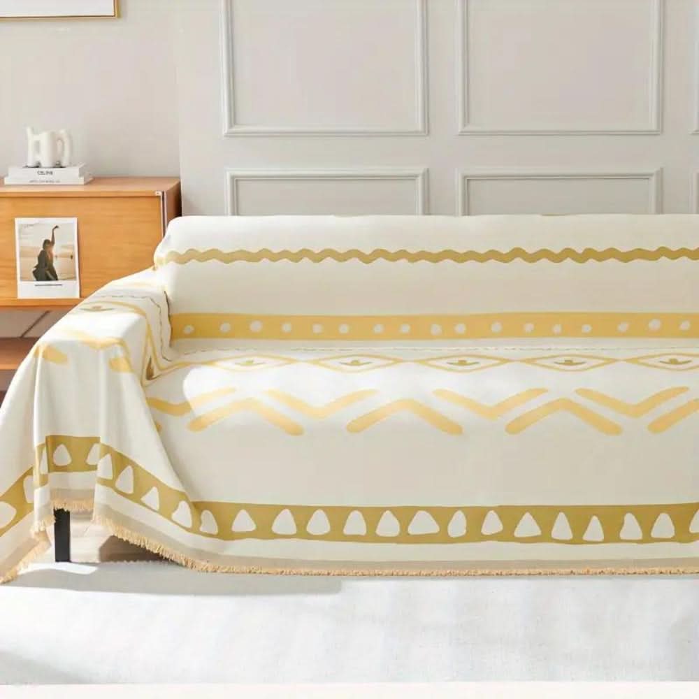 Reversible Bohemian Sofa Cover - Chenille Fabric