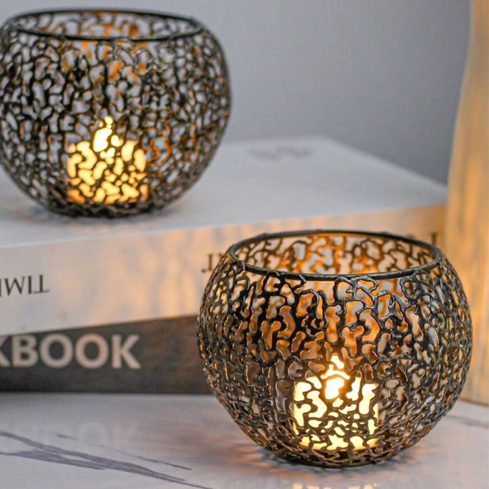 Geometric Iron Tealight Candle Holder