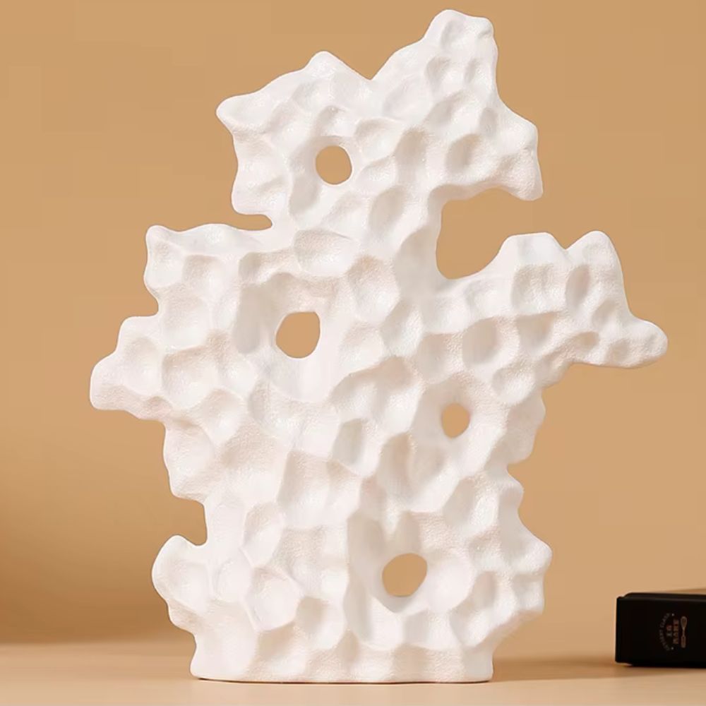 Ceramic Coral Sculpture for Coastal Home Decor