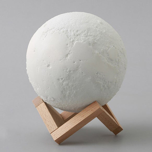 Rechargeable 3D Printed Moon LED Table Lamp