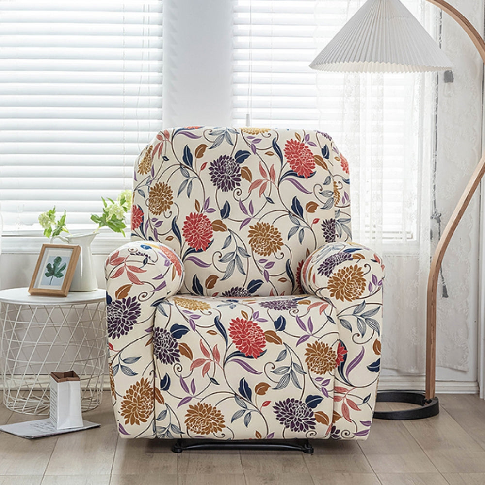 Recliner Sofa Cover with Side Pockets and Elastic Fit