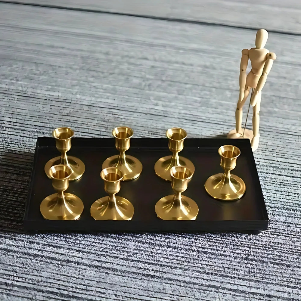 Vintage-Inspired Shimmering Candle Holders Set of 2