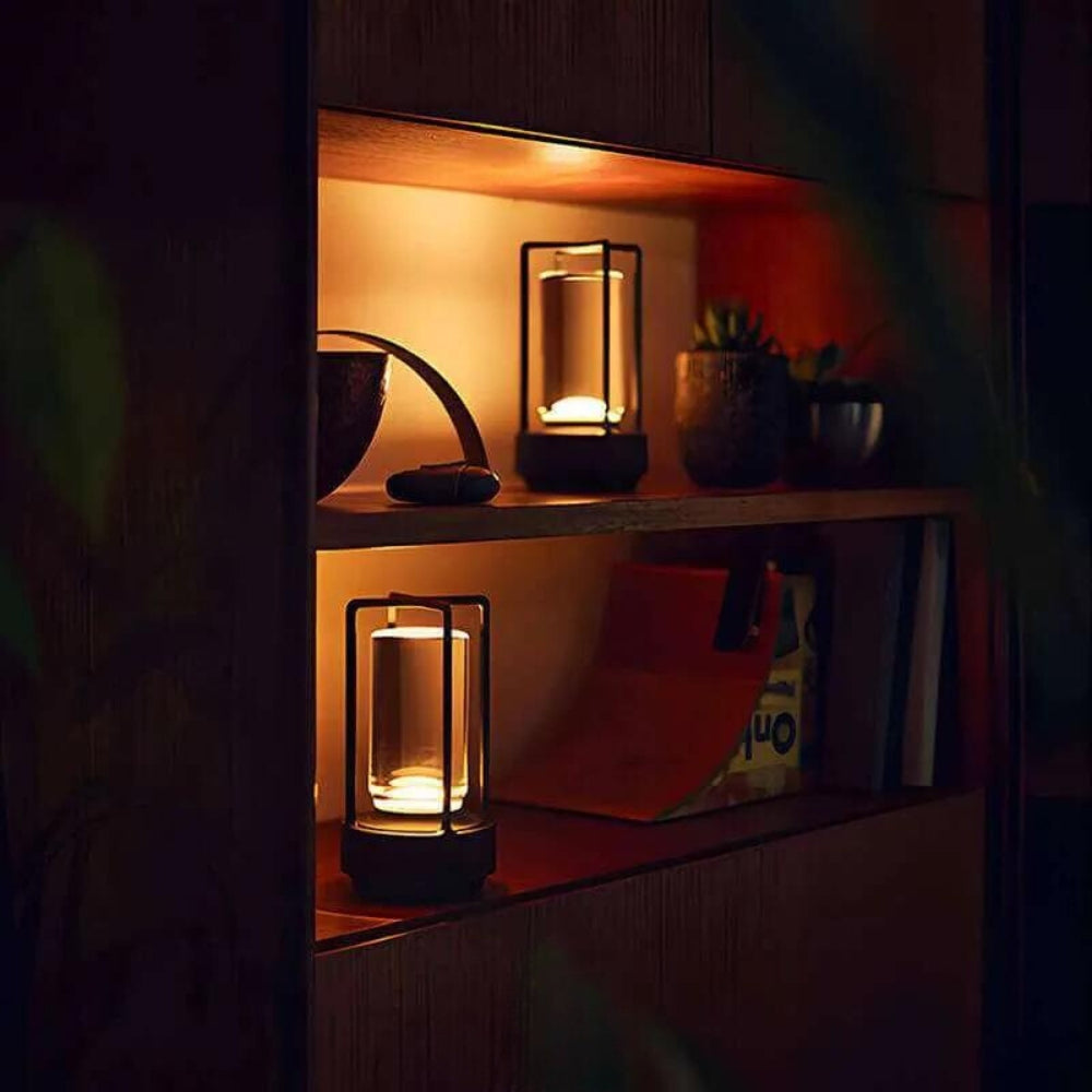 Cordless Rechargeable Crystal Table Lantern with Touch Dimming