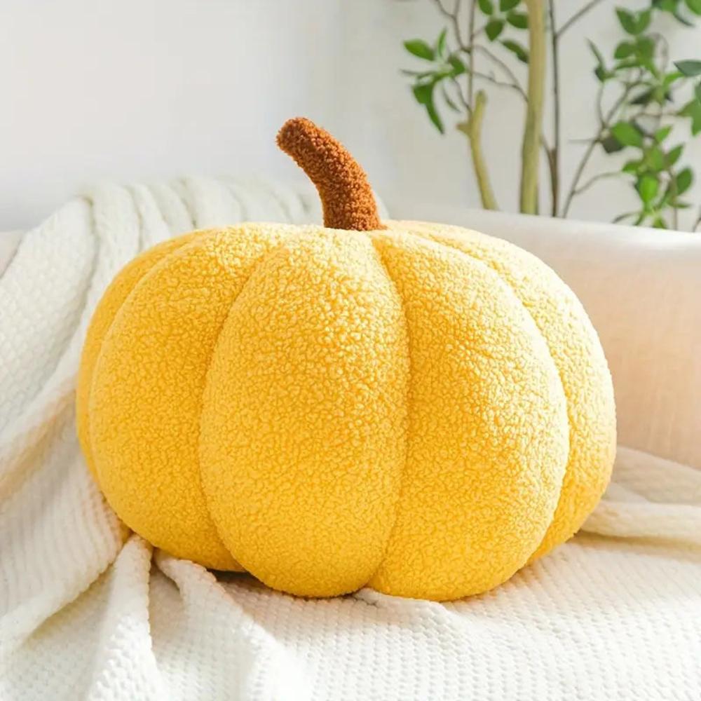 Pumpkin-Shaped Plush Cushions for Autumn Decor