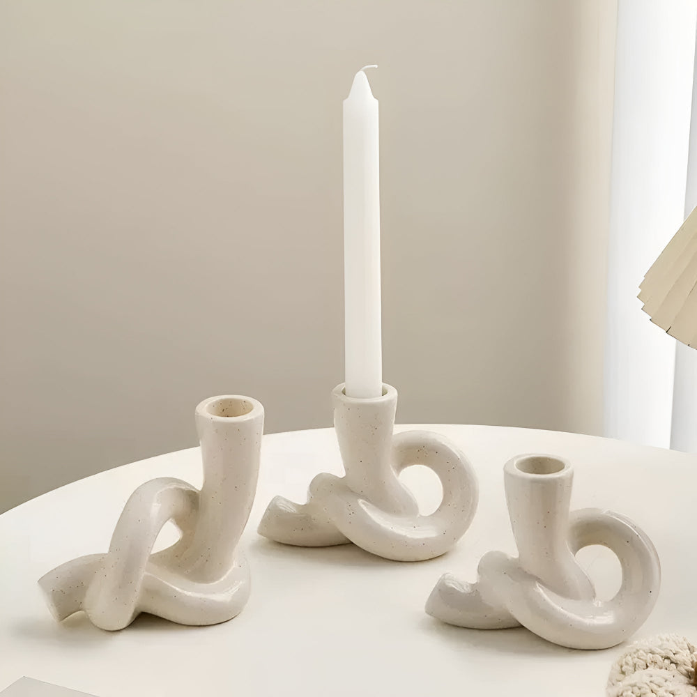 Knot Ceramic Tea Light Candle Holder