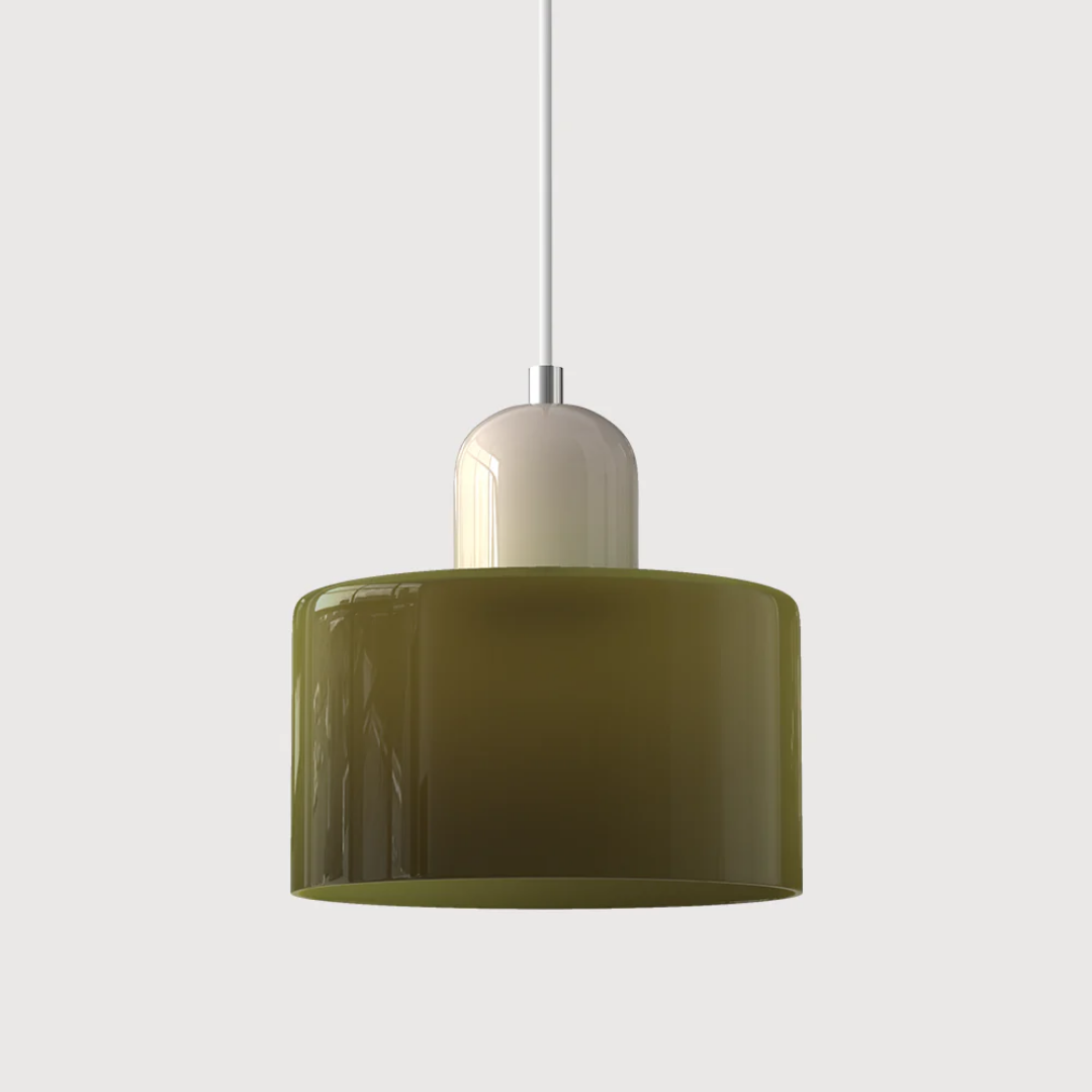 Retro Glass Shade Hanging Lamp with Adjustable Cable