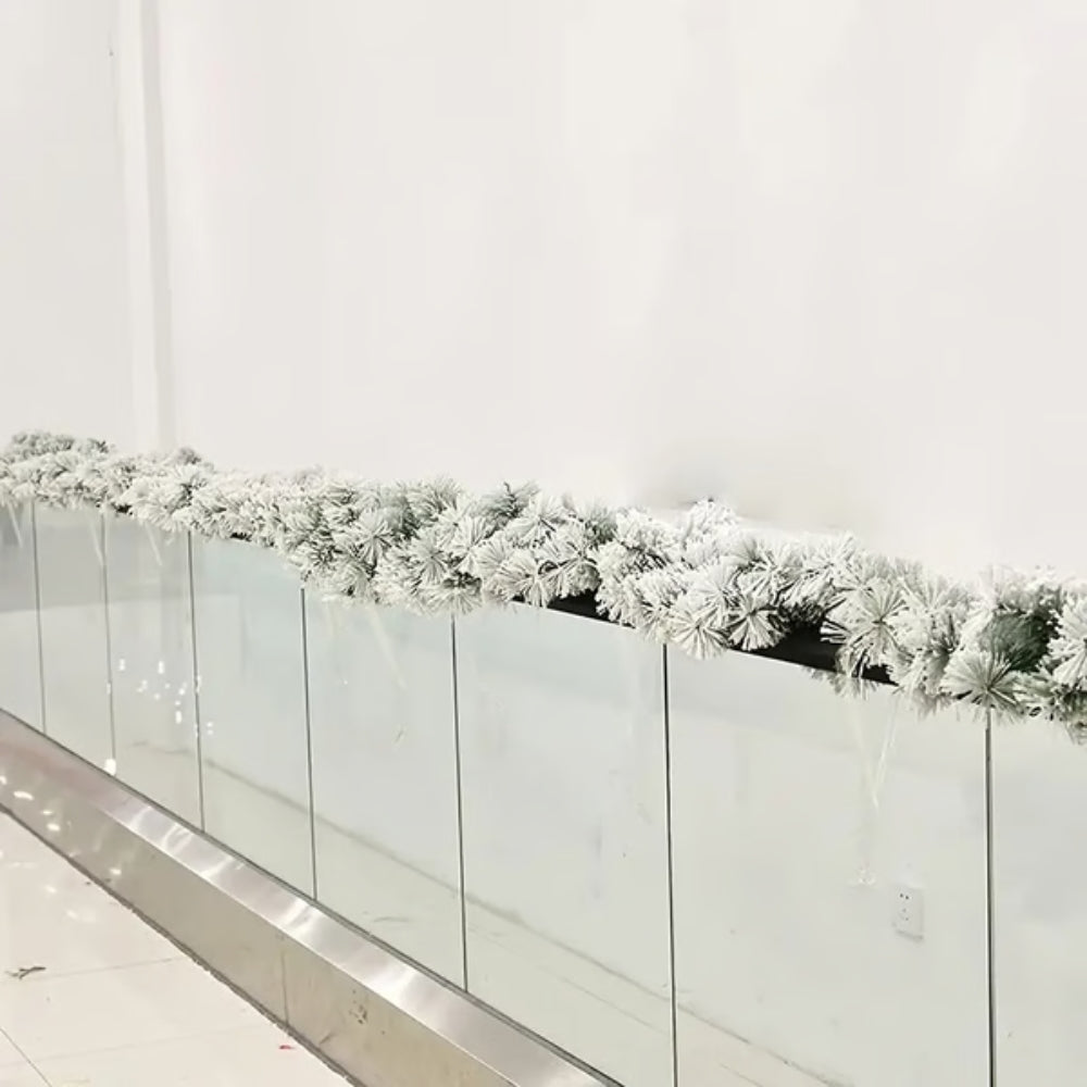 Snow Flocked Christmas Garland with Artificial Pine and Cedar