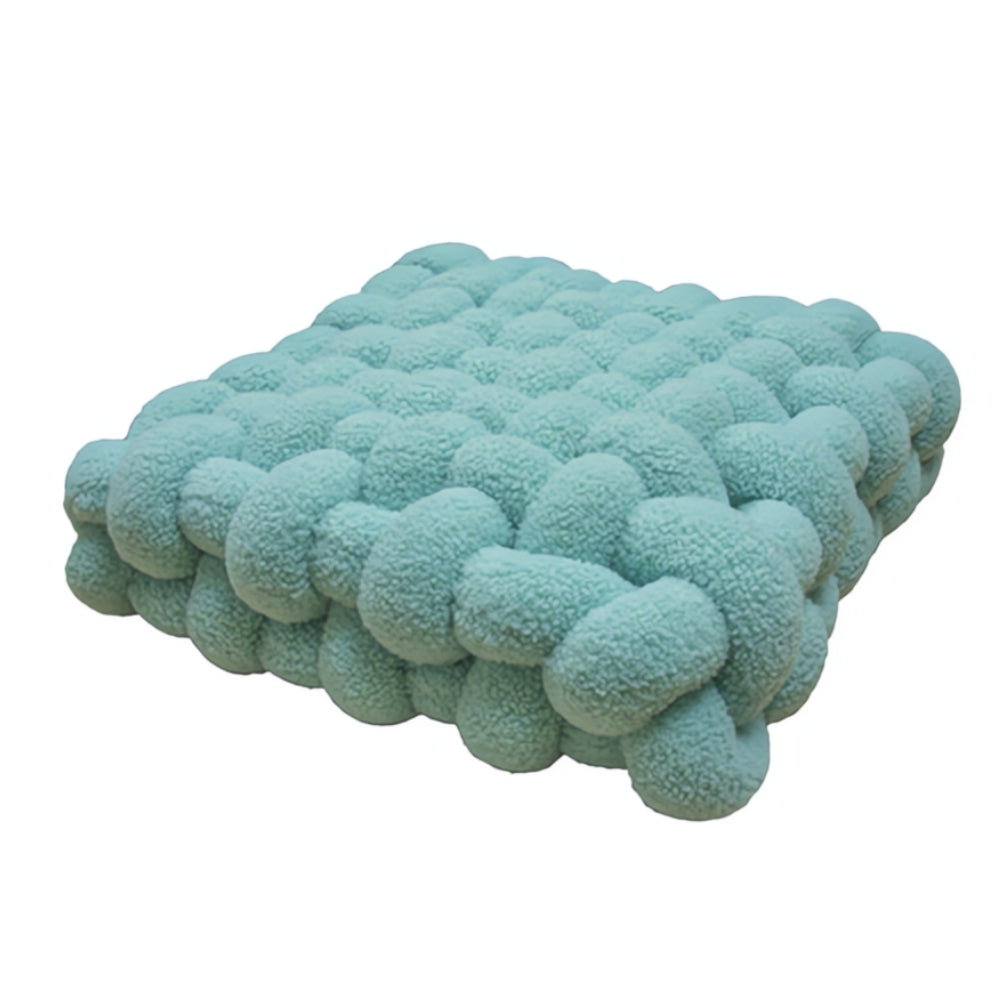 Plush Woven Knot Boucle Cushion in Soft Lamb Velvet
