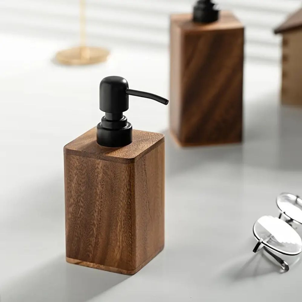 Walnut Wood Soap and Lotion Dispenser