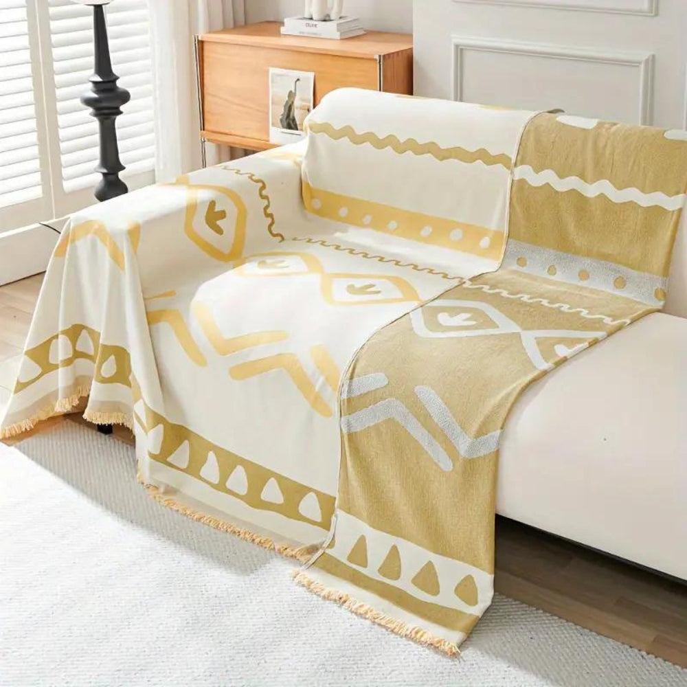 Reversible Bohemian Chenille Sofa Cover