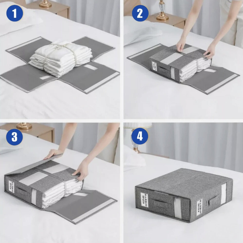 Foldable Bedding Organizer for Sheets and Duvet Covers