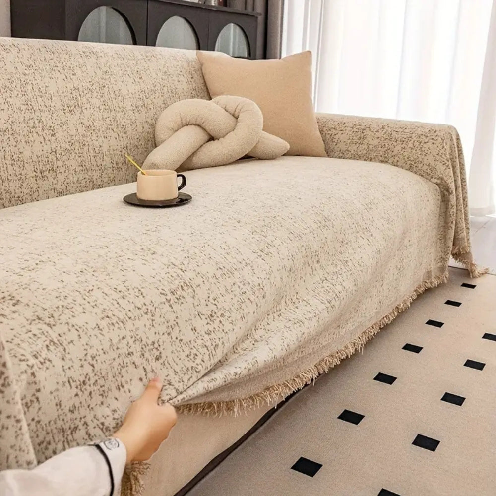 Speckled Chenille Sofa Cover for Dust and Spill Protection