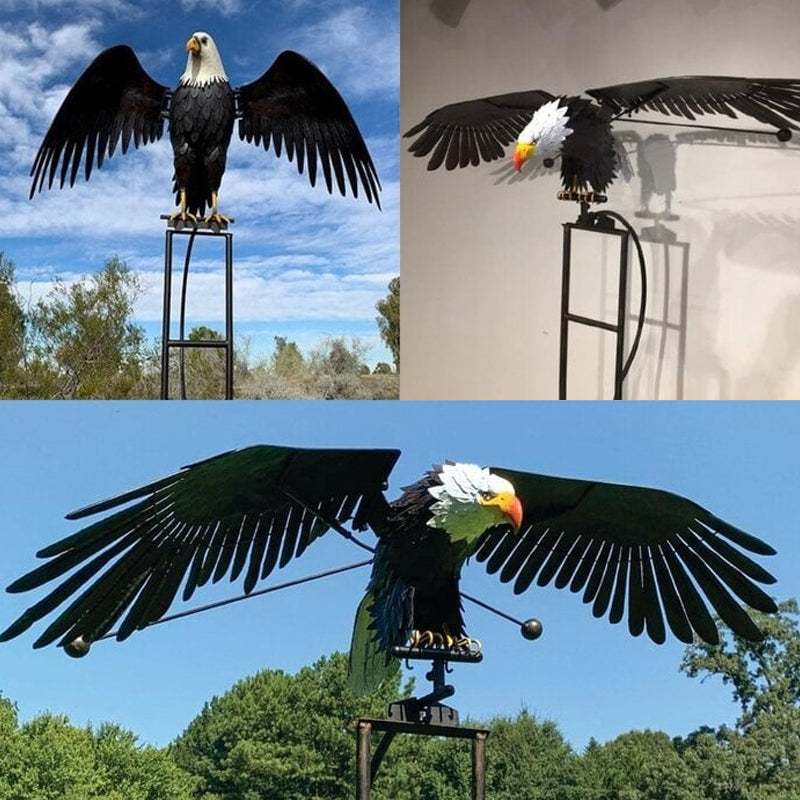 Metal Eagle Windmill Garden Art Decor