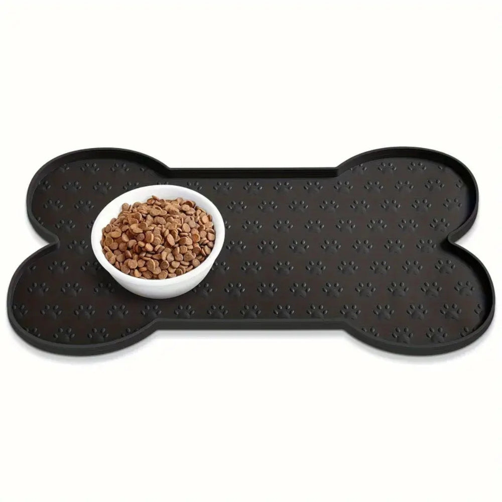 Bone-Shaped Non-Slip Silicone Pet Feeding Mat