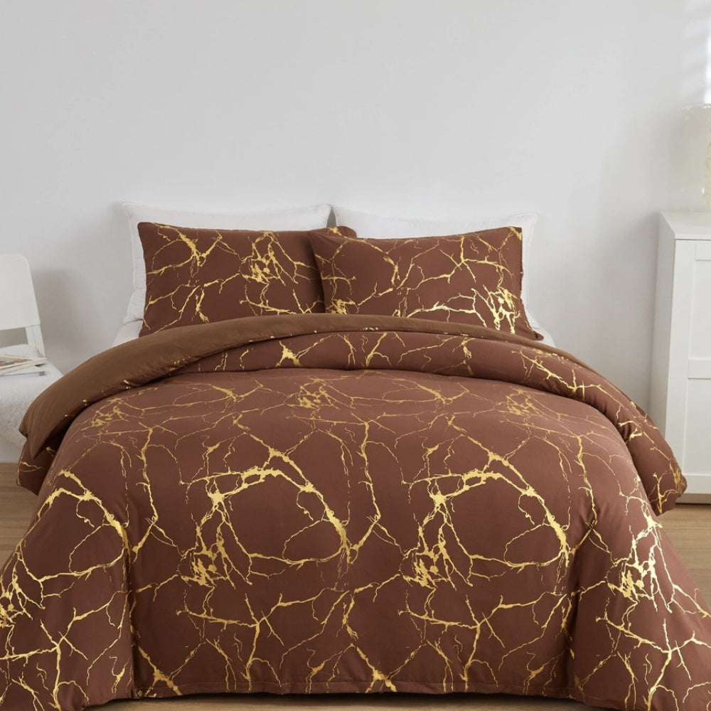 Lux Marble Duvet Cover Set with Pillowcases