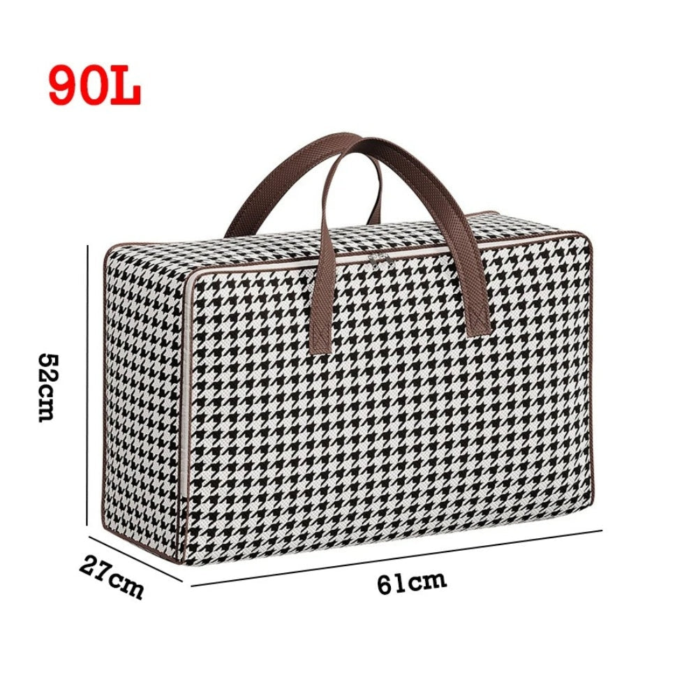 Large Capacity Houndstooth Storage Suitcase