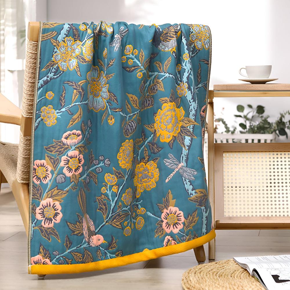 Reversible Hibiscus Cotton Bath Towel