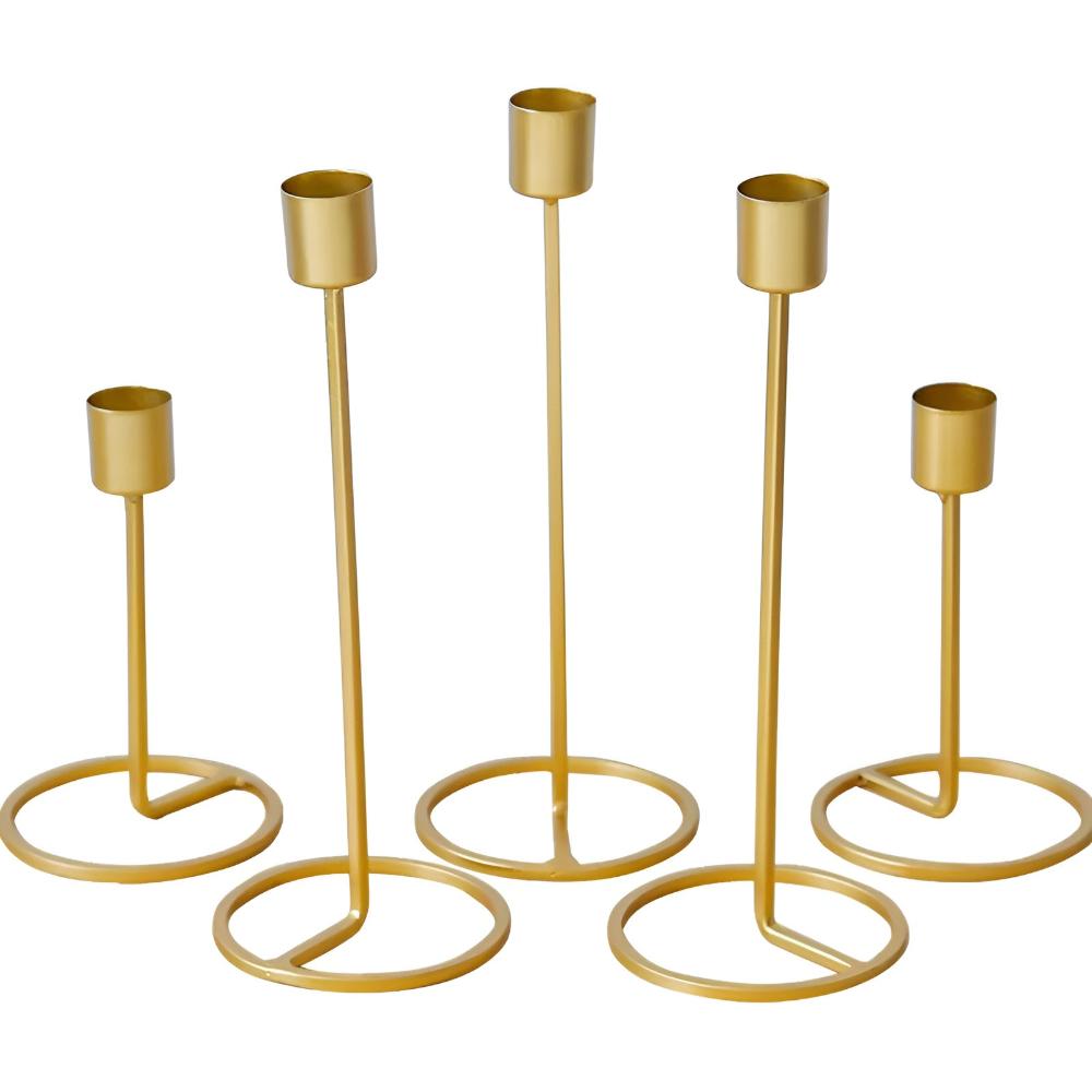 Golden Metal Candle Holders - Boho Chic Decor