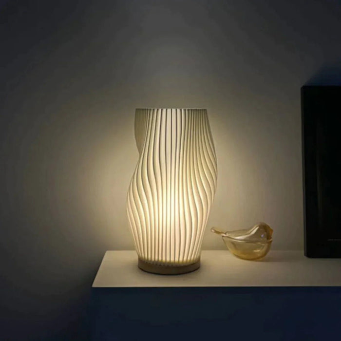 Dimmable Pleated Table Lamp with USB Power and Adjustable Warm & Natural White Light