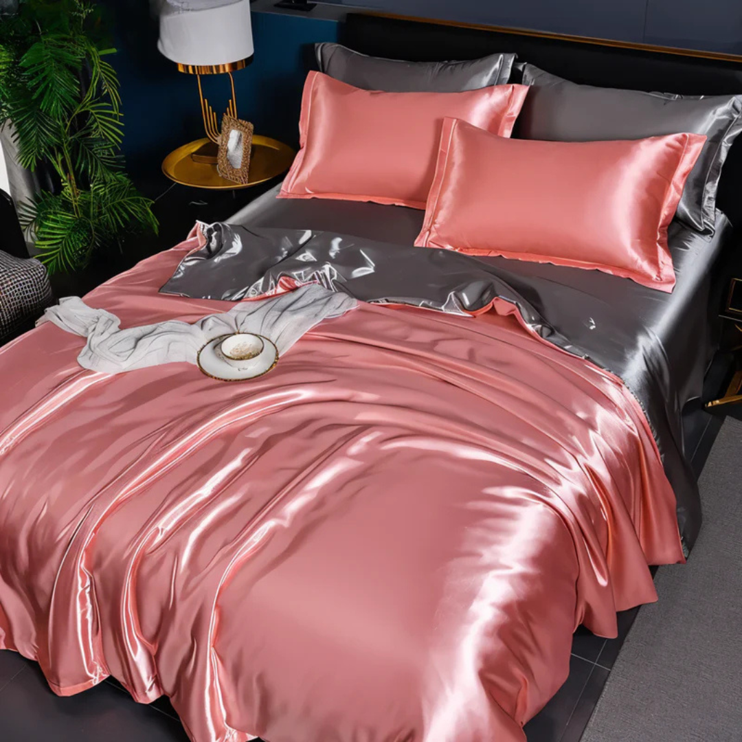 Luxury Silk Duvet Cover Set - Soft, Breathable, Hypoallergenic