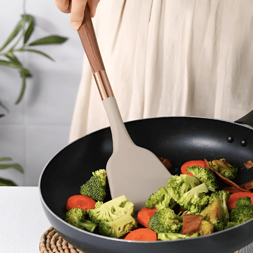 Luxe Heat-Resistant Silicone Cooking Utensils Set - 10 Pieces