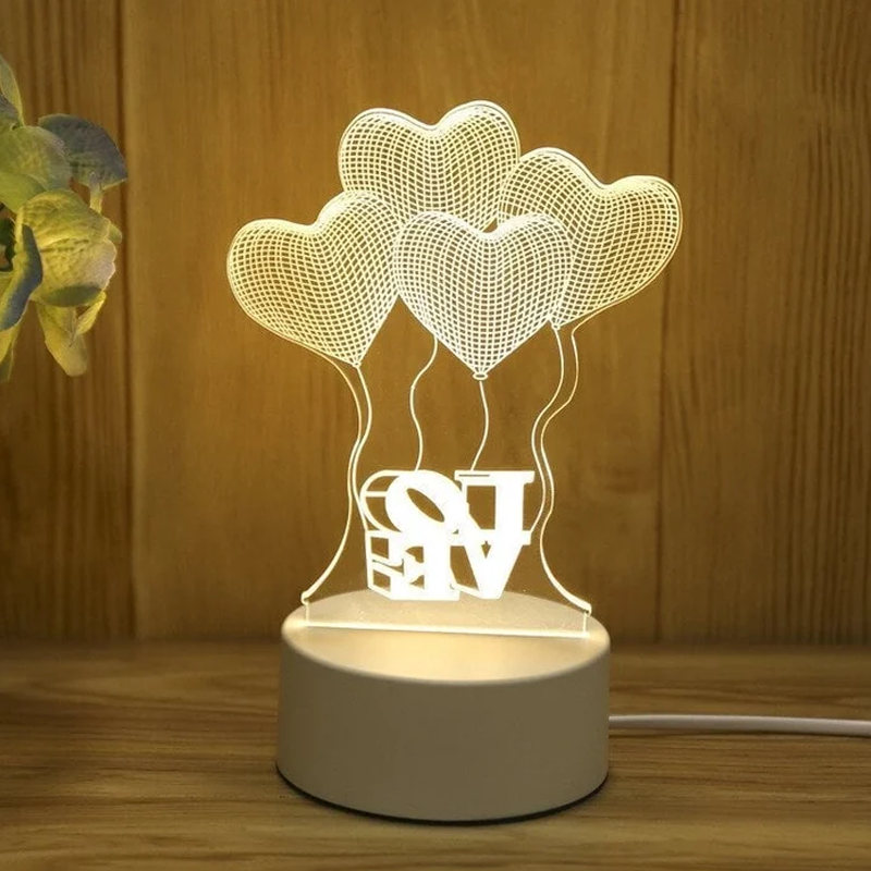 3D Acrylic Night Light with LED Color Options