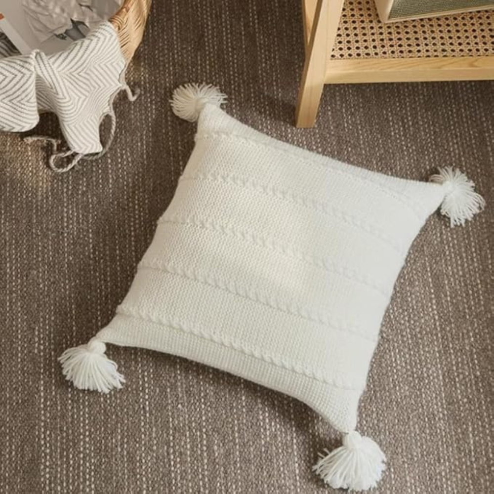 Nordic Knitted Tassel Throw Pillow